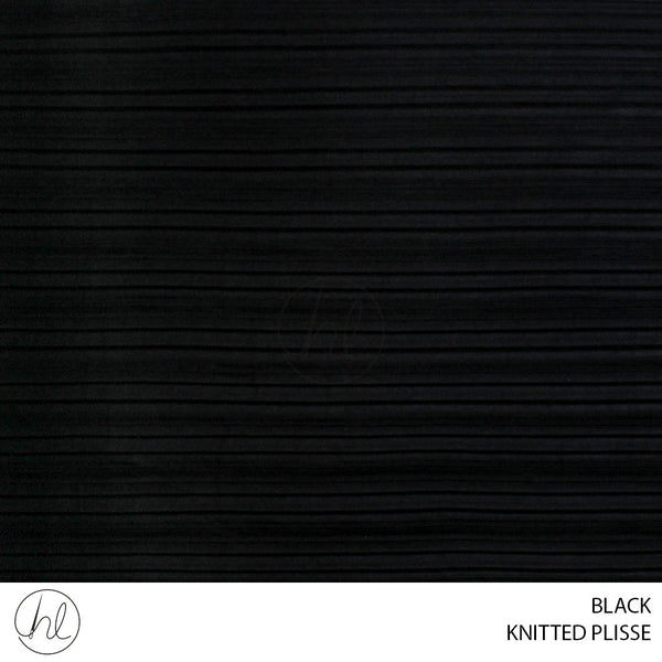 Knitted plisse (51) black (150cm) per m