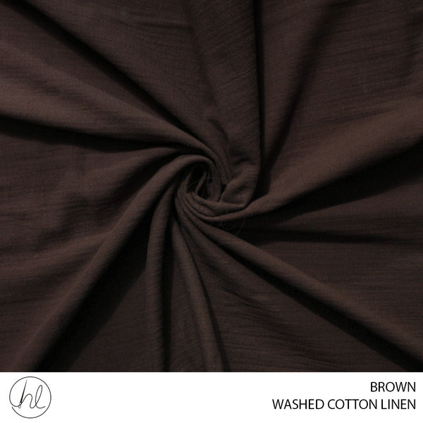 Washed cotton linen (51) brown (150cm) per m