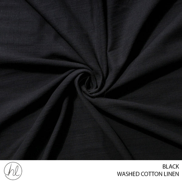 Washed cotton linen (51) black (150cm) per m