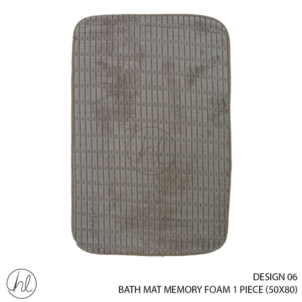 MEMORY FOAM BATH MAT (50X80) (DESIGN 06) (SILVER)