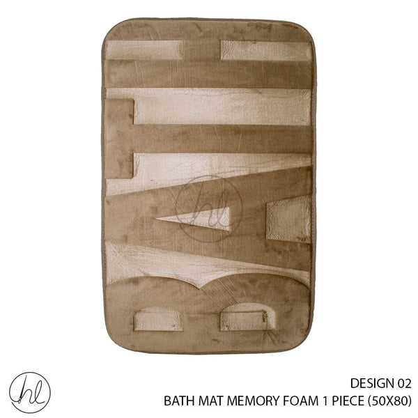 MEMORY FOAM BATH MAT (50X80) (DESIGN 02) (BEIGE)