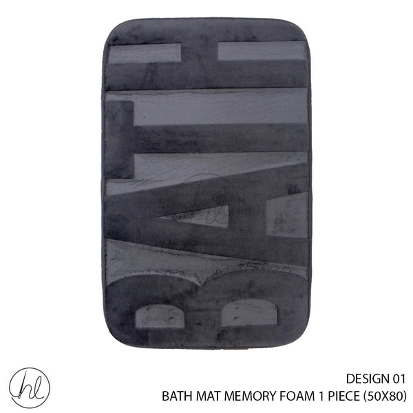 MEMORY FOAM BATH MAT (50X80) (DESIGN 01) (GREY)