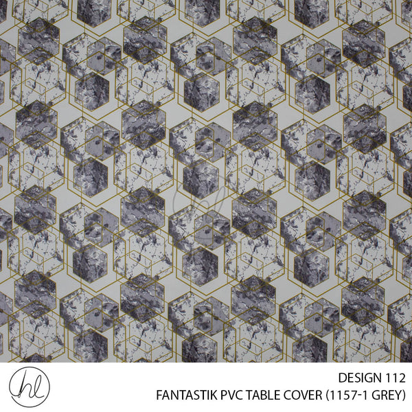 FANTASTIK PVC TABLE COVER (DESIGN 112) (140CM) (PER M) (GREY)