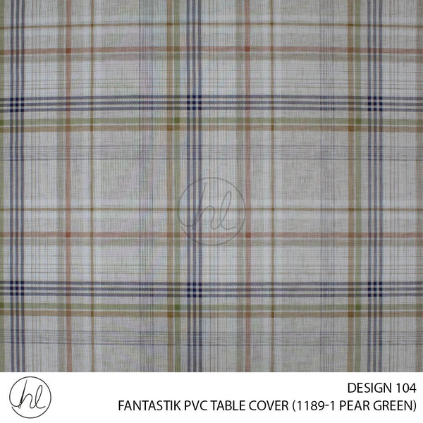 FANTASTIK PVC TABLE COVER (DESIGN 104) (140CM) (PER M) (GREEN)