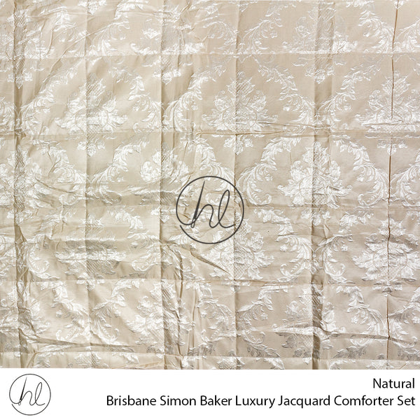 Simon Baker Luxury Jacquard Comforter Set (Brisbane) (Natural) (King)