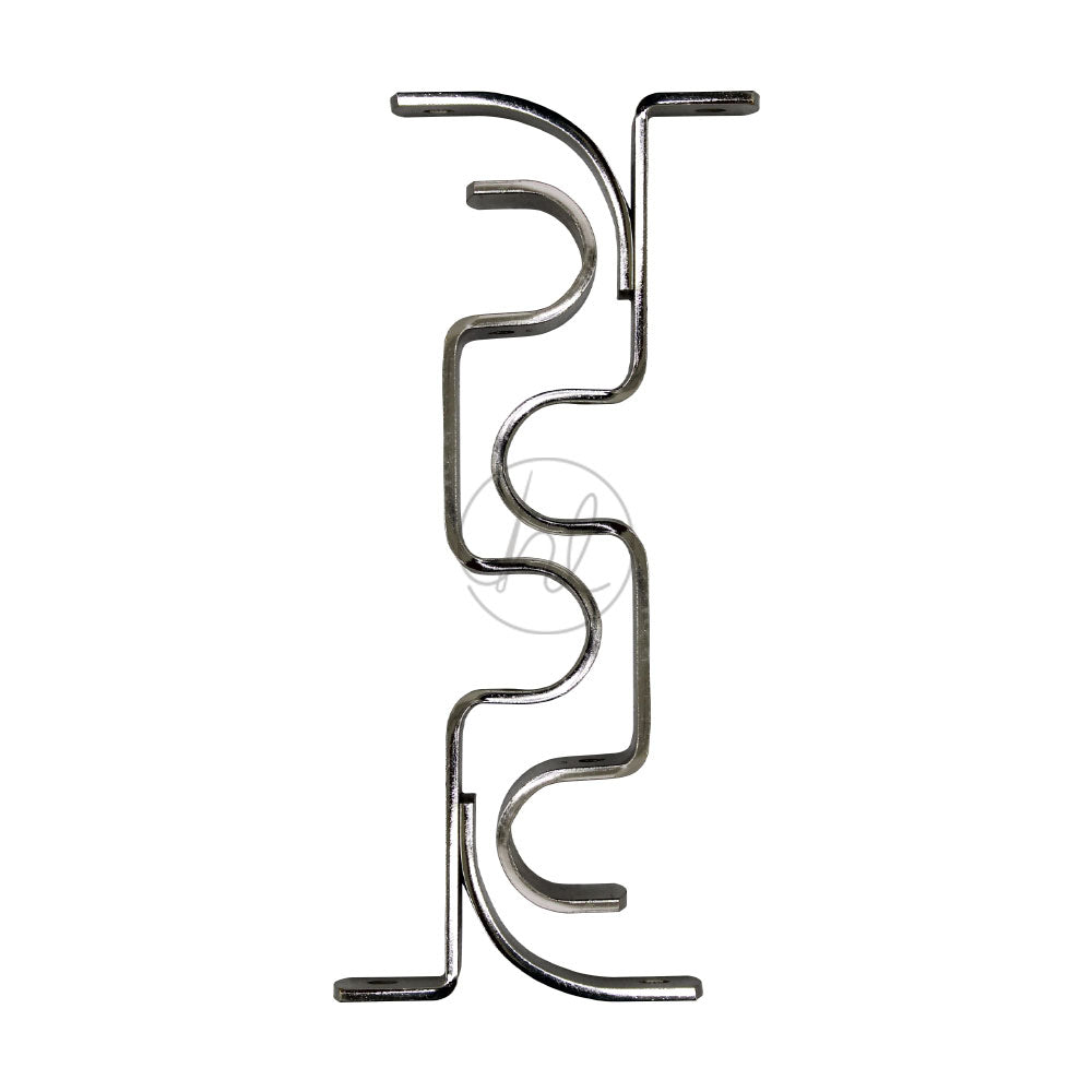 DOUBLE BRACKET ALPHA 25MM (DESIGN 01) STAINLESS STEEL Habby And Lace