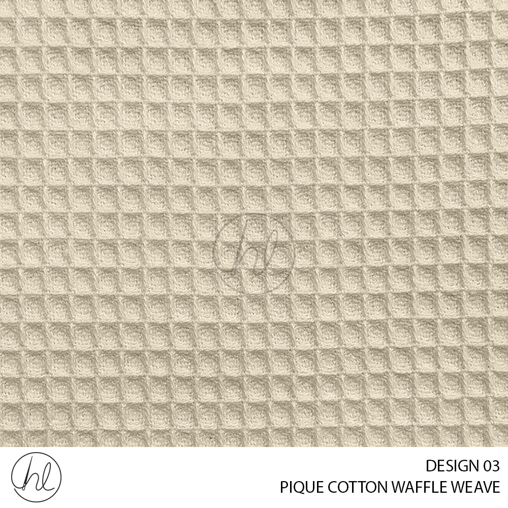PIQUE COTTON WAFFLE WEAVE (DESIGN 03) (240CM WIDE )(PER M) – Habby And Lace