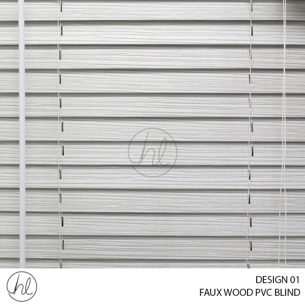 FAUX WOOD PVC BLIND (DESIGN 01) (GRANITE WHITE)
