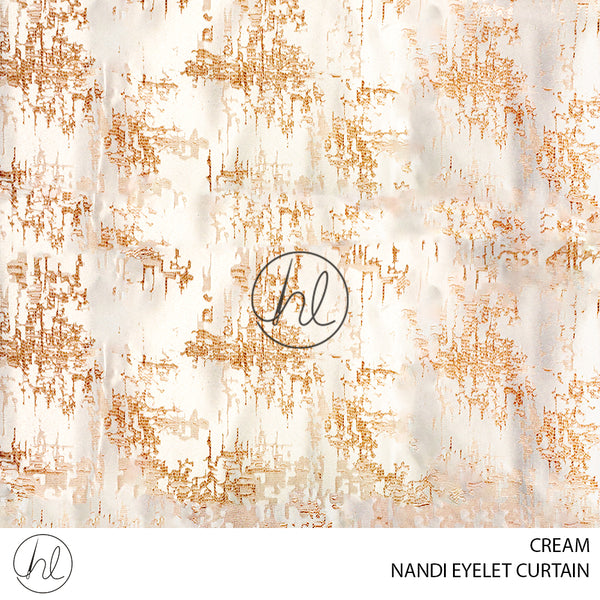 EYELET READY-MADE CURTAIN (NANDI) (CREAM) (230X223CM)