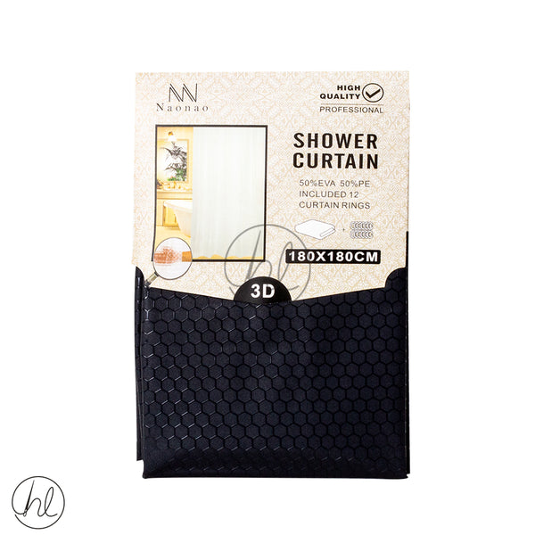 SHOWER CURTAIN (ABY-4758) (BLACK) (180X180CM)