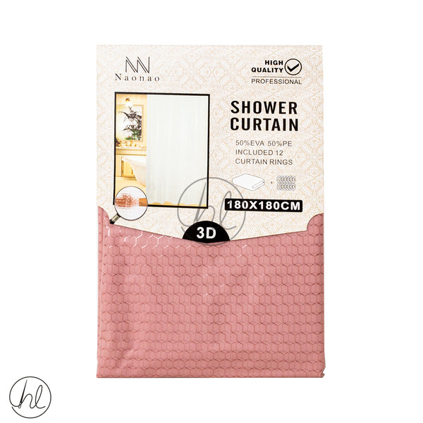 SHOWER CURTAIN (ABY-4758) (PINK) (180X180CM)