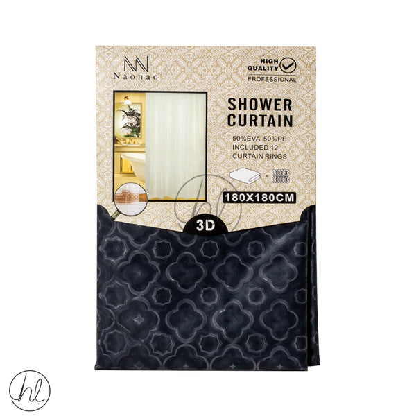 SHOWER CURTAIN (ABY-4758) (BLACK) (180X180CM)