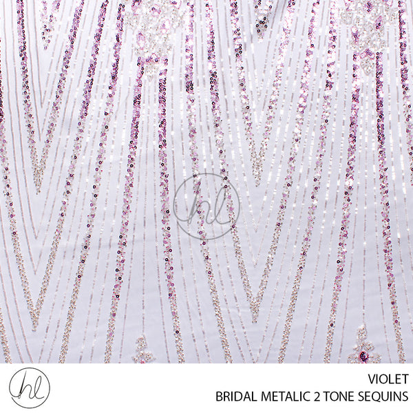 BRIDAL METALLIC 2 TONE SEQUINS (781) VIOLET (120CM) PER M
