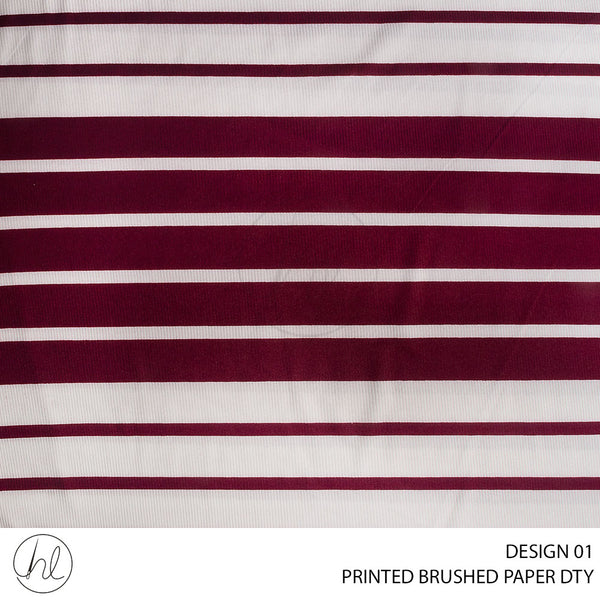 DTY BRUSH PAPER PRT FABRIC 150CM MAROON ROLL ROLL 003