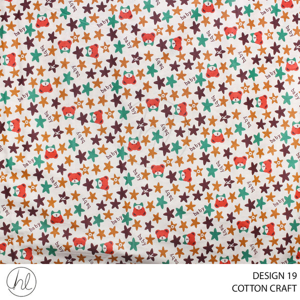 COTTON CRAFT BABY STARS PRINTED FABRIC MULTI ROLL ROLL 001