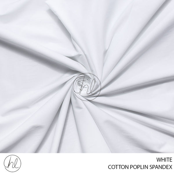 COTTON POPLIN SPANDEX (51) WHITE (150CM) PER M