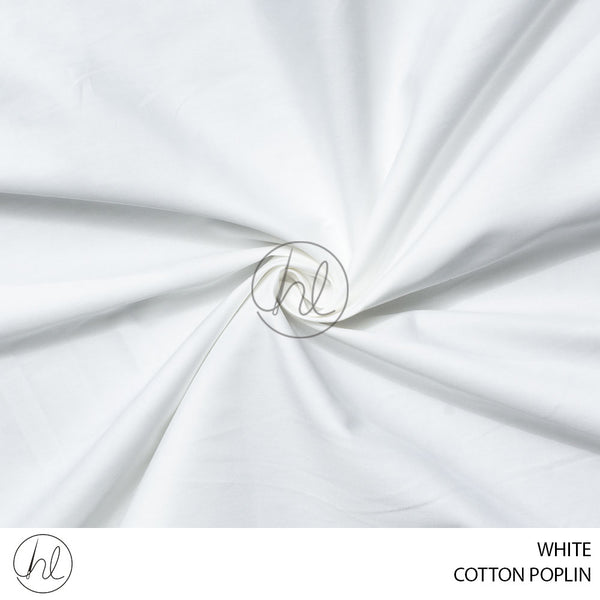Cotton Poplin (56) White (115cm) Per M