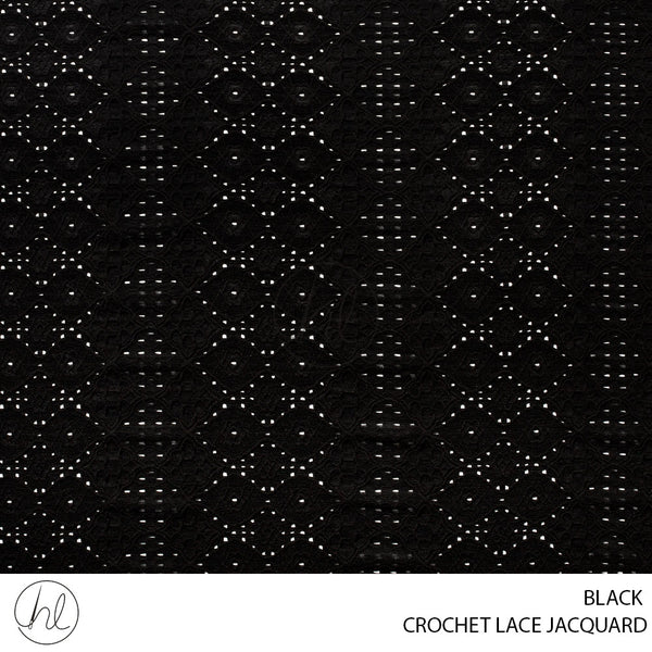 Crochet Lace Jacquard (56) Black (140cm) Per M
