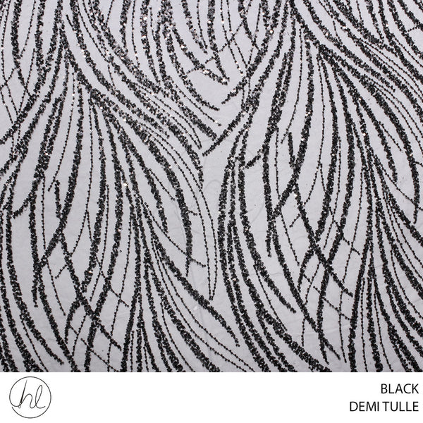 TULLE DEMI FABRIC 140CM BLACK ROLL ROLL 001