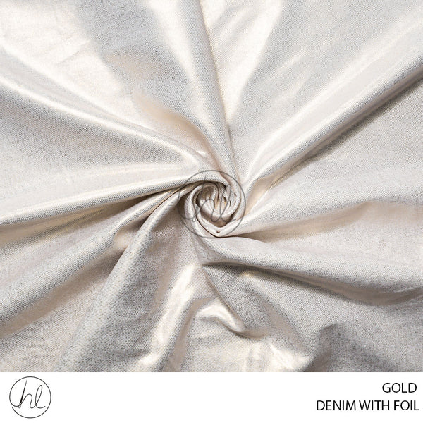 Denim With Foil (51) Gold (150cm) Per M