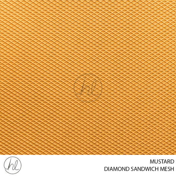 DIAMOND SANDWICH MESH (781) MUSTARD (150CM) PER M