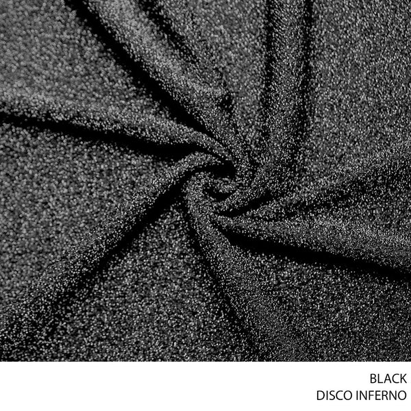 DISCO INFERNO FABRIC 150CM BLACK ROLL ROLL 001