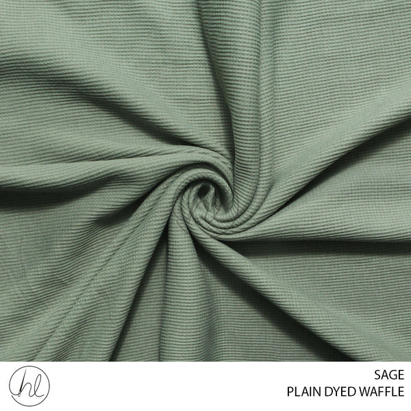 PLAIN DYED WAFFLE (51) SAGE (150CM) PER M