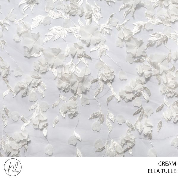 TULLE ELLA FABRIC 130CM CREAM ROLL ROLL 001