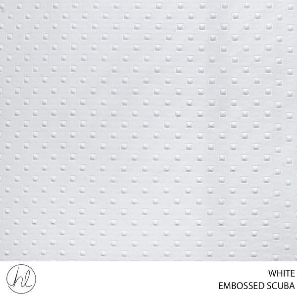 SCUBA EMBOSSED SQUARE 150CM WHITE ROLL ROLL 001