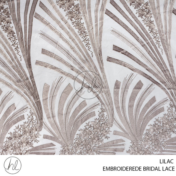 Embroidered Bridal Lace (56) Lilac (140cm) Per M