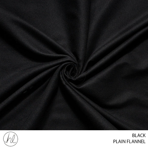 Plain Flannel (56) Black (150cm) Per M