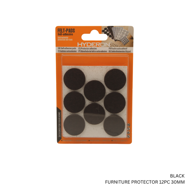 FURNITURE PROTECTOR 16PC 25MM BLACK