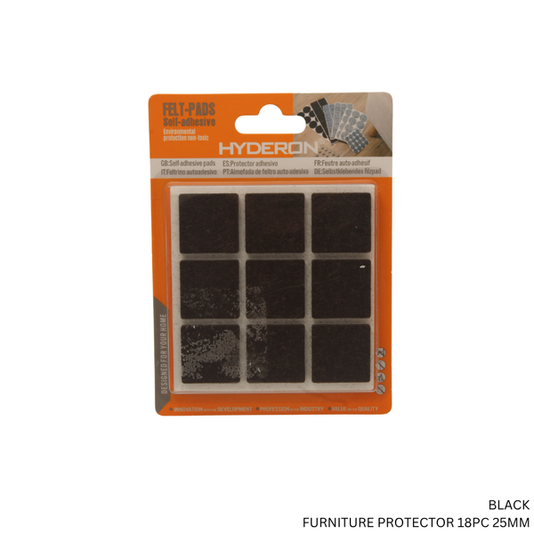 FURNITURE PROTECTOR 18PC 25MM BLACK FREE 1