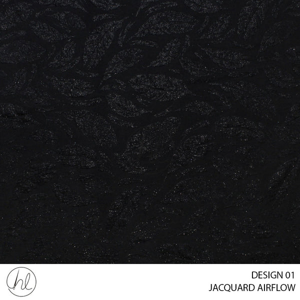 JACQUARD AIRFLOW (DESIGN 01) BLACK (160CM) PER M