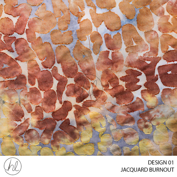 Jacquard Burnout  (51) Rust (150cm) Per M