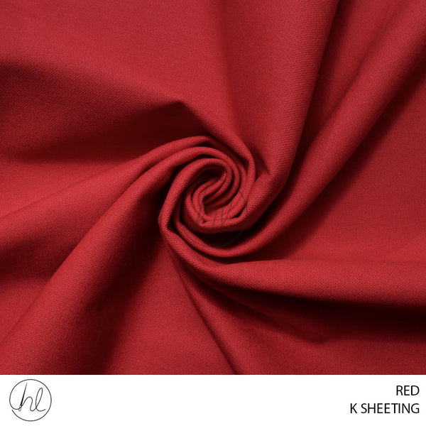 K SHEETING (781) RED (150CM) PER M