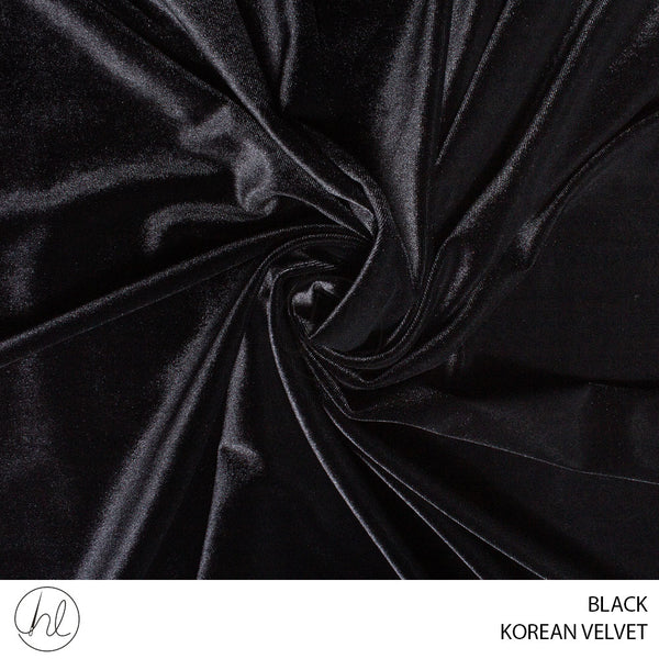 KOREAN VELVET (53) BLACK (150CM) PER M