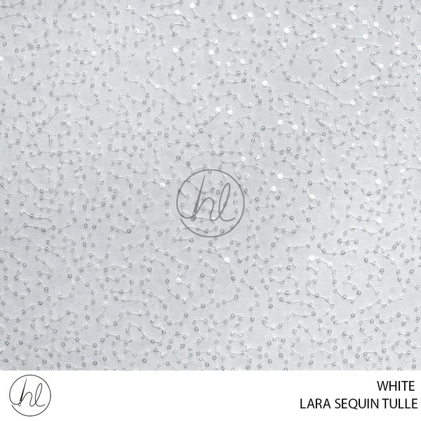 Lara sequin Tulle (781) White (130cm) Per M