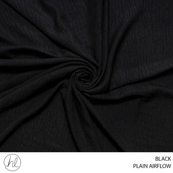 PLAIN AIRFLOW (55) BLACK (150CM) PER M