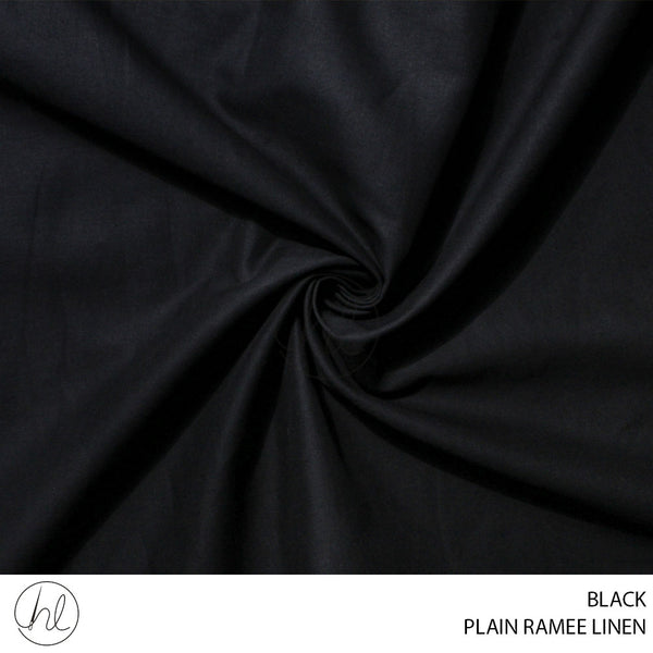 PLAIN RAMEE LINEN (781) BLACK (150CM) PER M