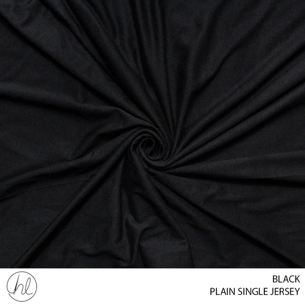 Plain Single Jersey (932) Black (150cm) Per m