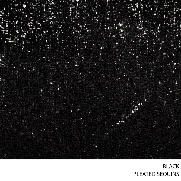 SEQUINCE PLEATED FABRIC 130CM BLACK ROLL 001 1