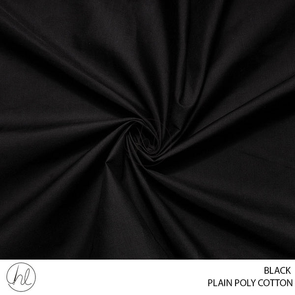 Plain Poly Cotton (781) Black (112cm) Per M