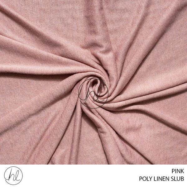 Poly Linen Slub (56) Pink (150cm) Per M