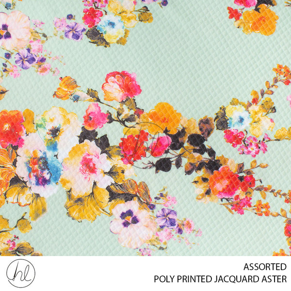 POLY PRINTED JACQUARD ASTER (51) ASSORTED (150CM) PER M