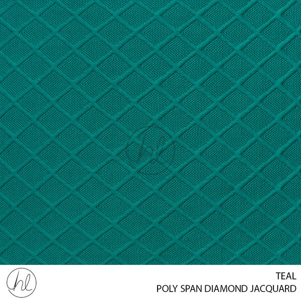 POLY SPAN DIAMOND JACQUARD (51) TEAL (150CM PER M
