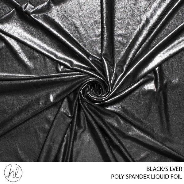 POLY SPAN LIQUID FOIL (51) BLACK/SILVER (150CM) PER M