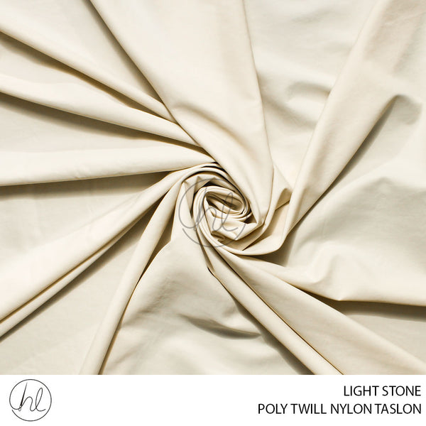 POLY TWILL NYLON TASLON (56) LIGHT STONE (150CM) PER M