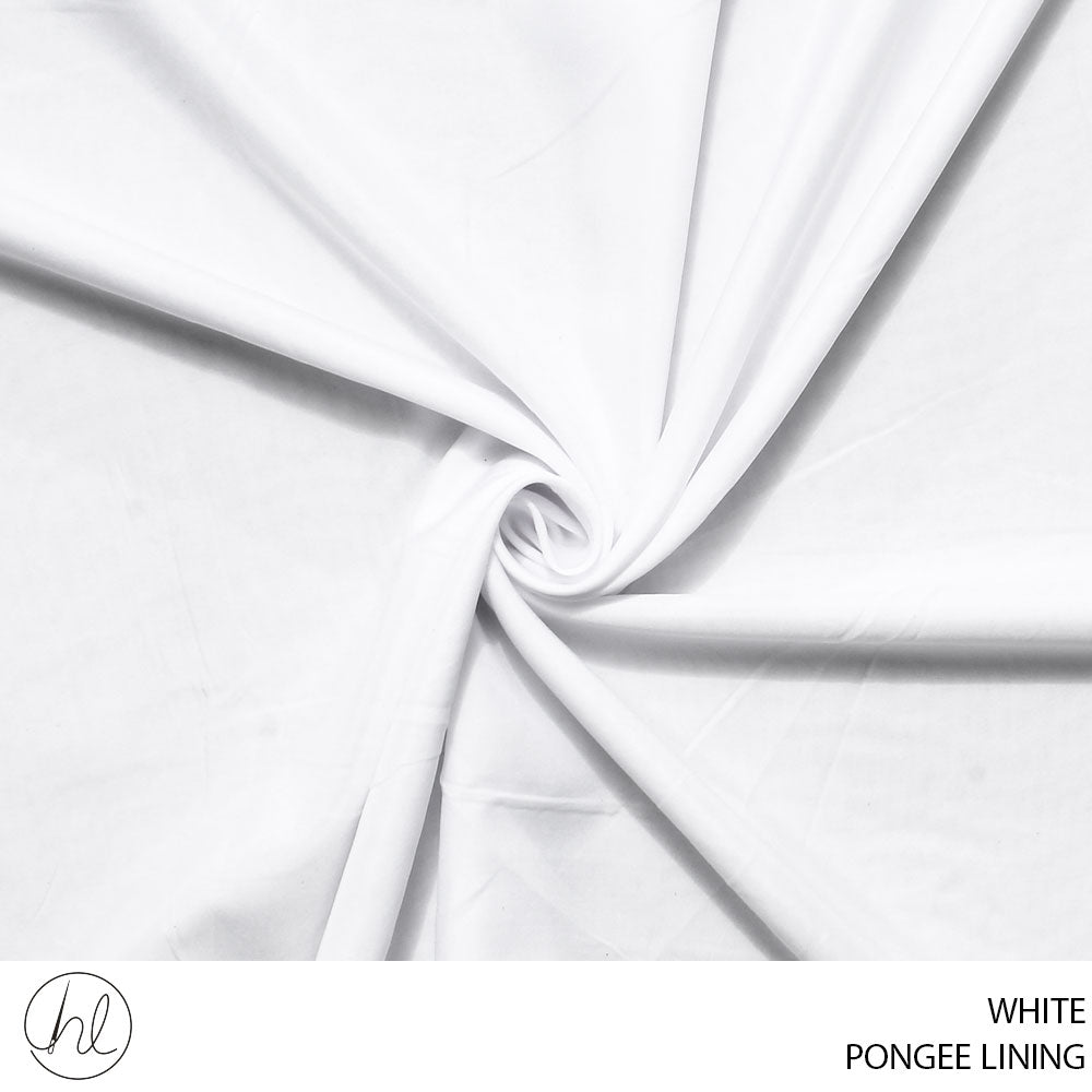 PONGEE LINING PLAIN FABRIC 150CM WHITE – Habby And Lace