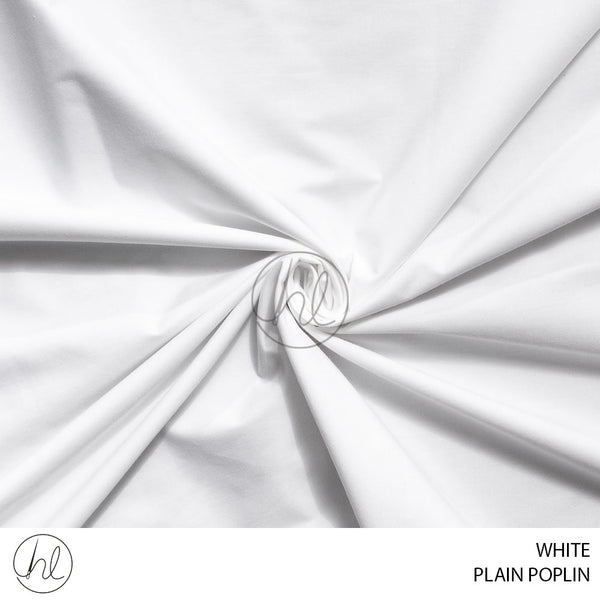 Plain Poplin (932) White (150cm) Per M